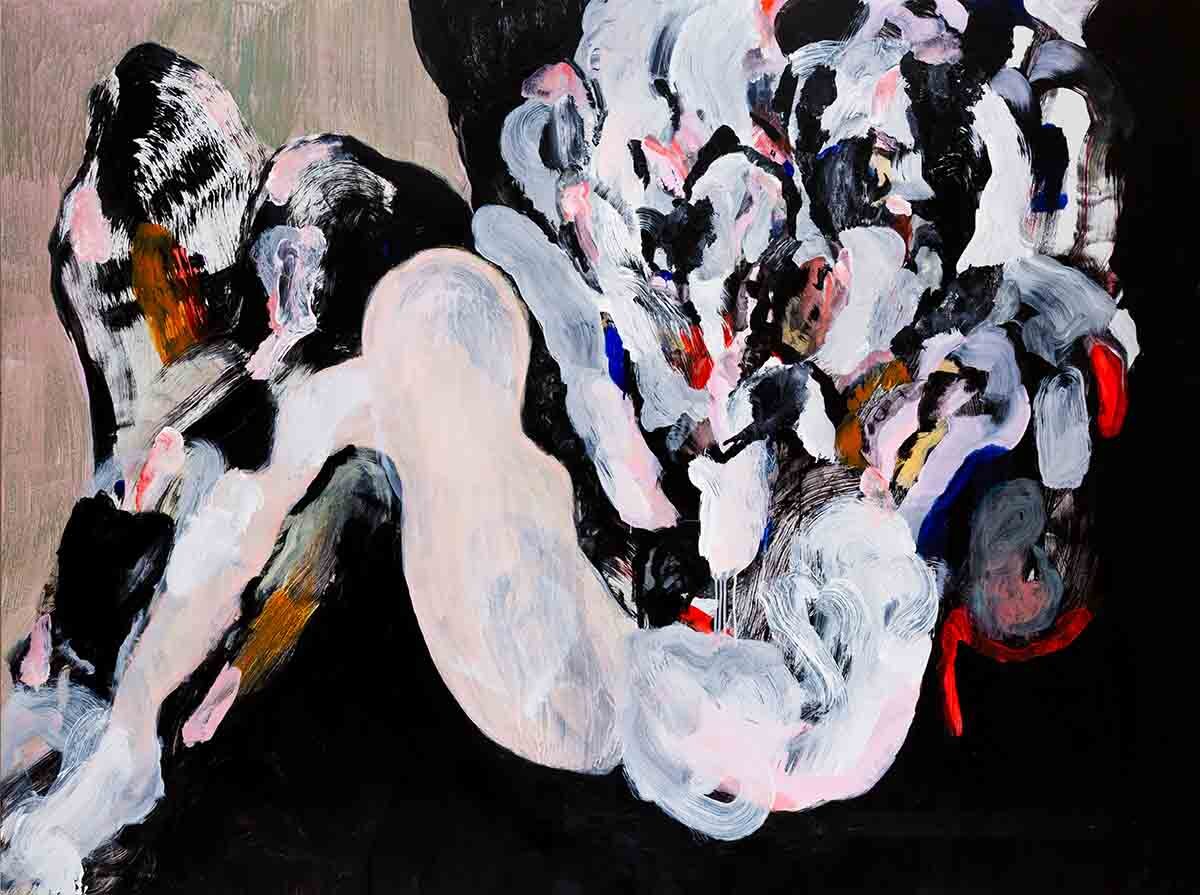 Hatem Imam, <i>Underbelly</i>, 2025. Acrylic on aluminum dibond, 59 x 78 3/4 in (150 x 200 cm)